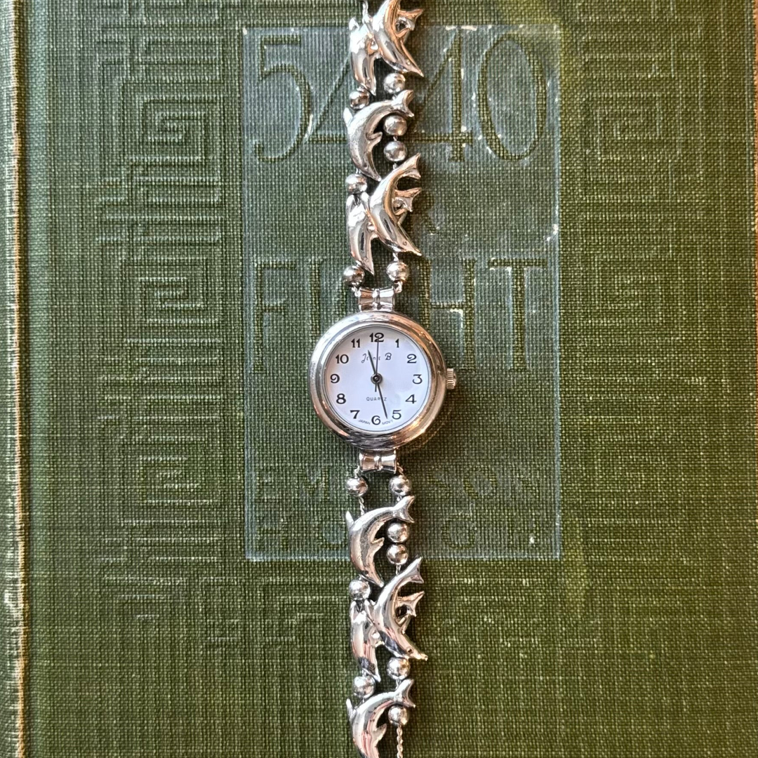 Repurposed Silver Dolphin Charm Watch