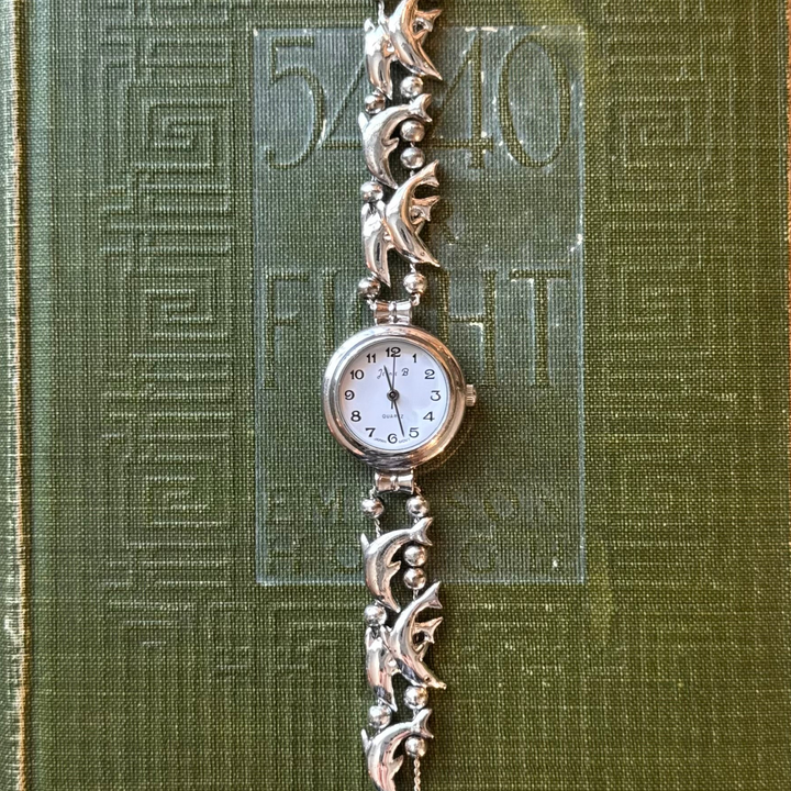 Repurposed Silver Dolphin Charm Watch