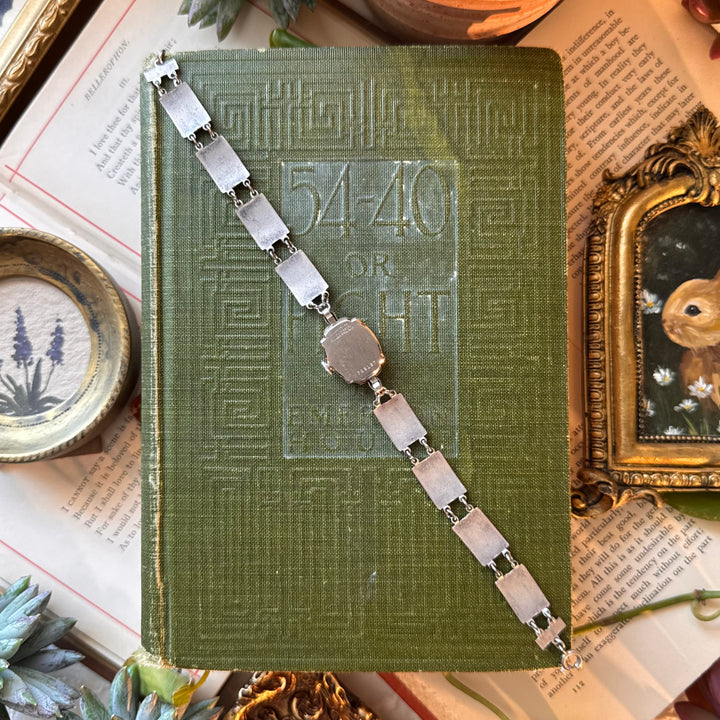 Repurposed Silver Flower Enamel Watch