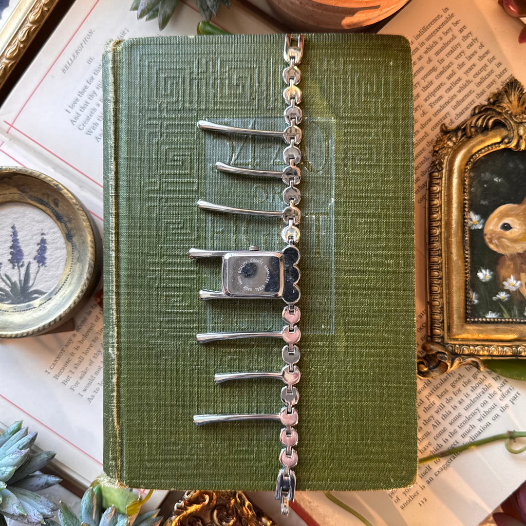 Silver Watch with Rhinestones