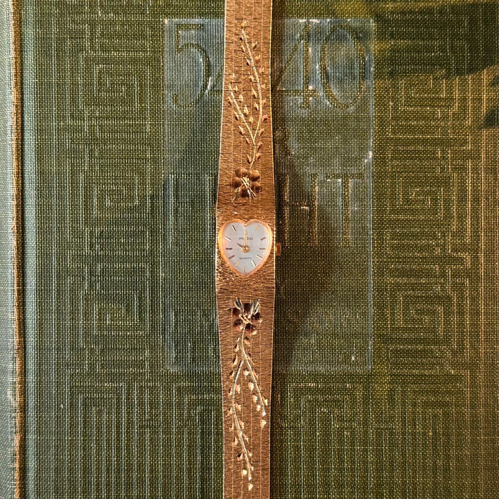 Gold Heart Floral Watch