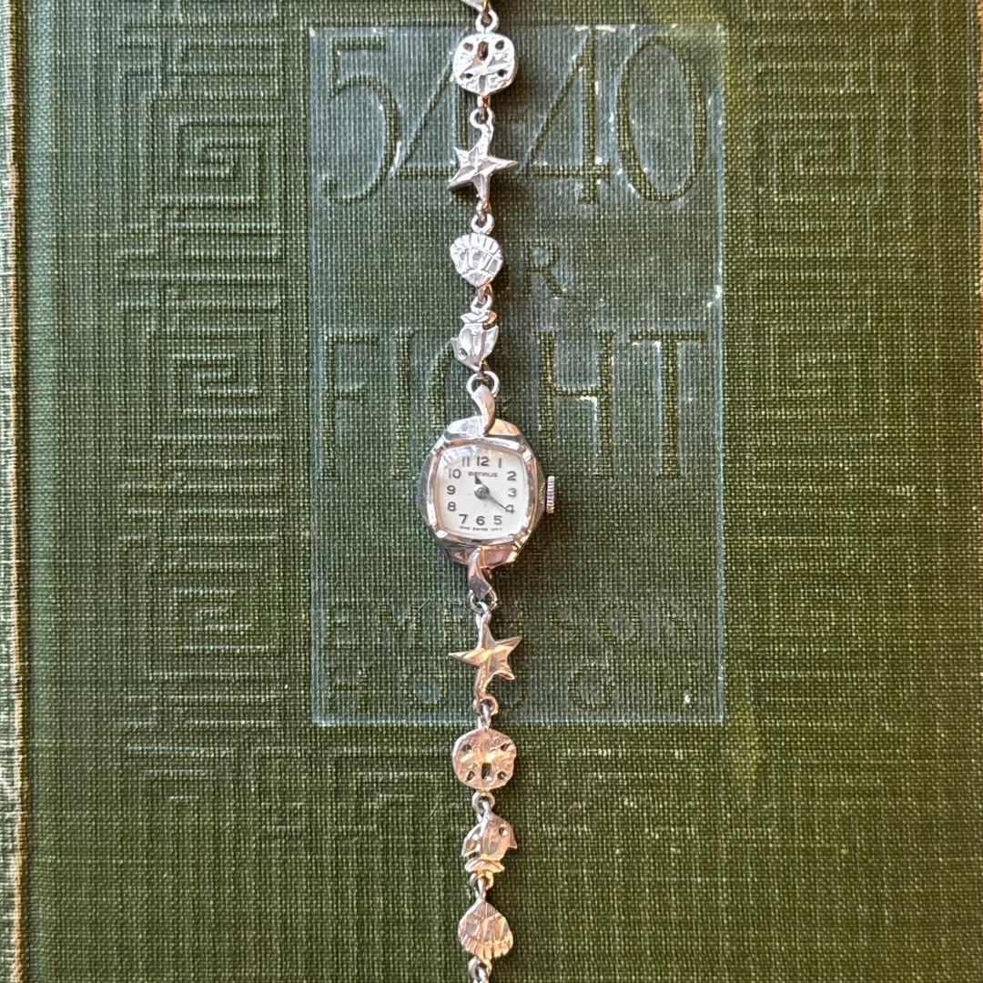 Repurposed Silver Beach Theme Watch