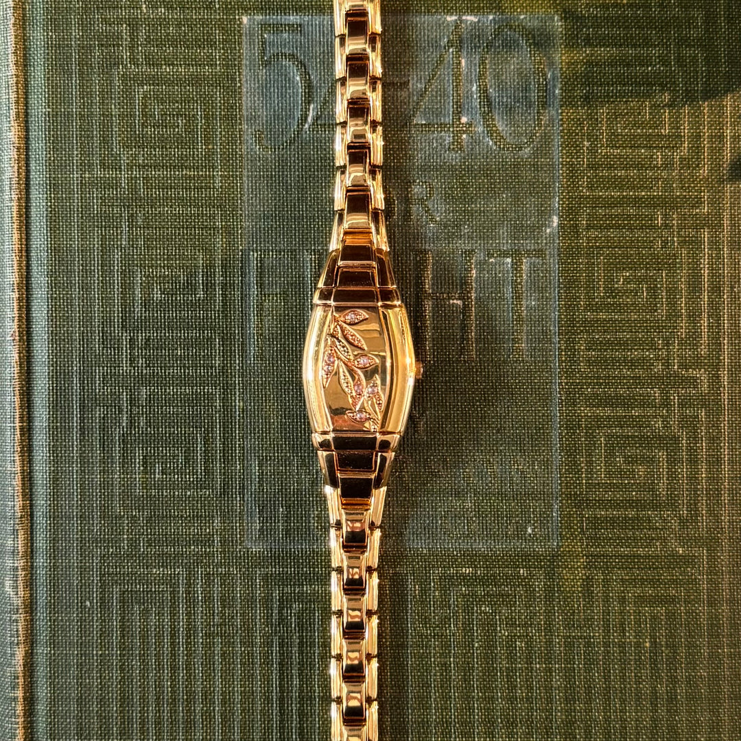 Gold Floral Peekaboo Watch