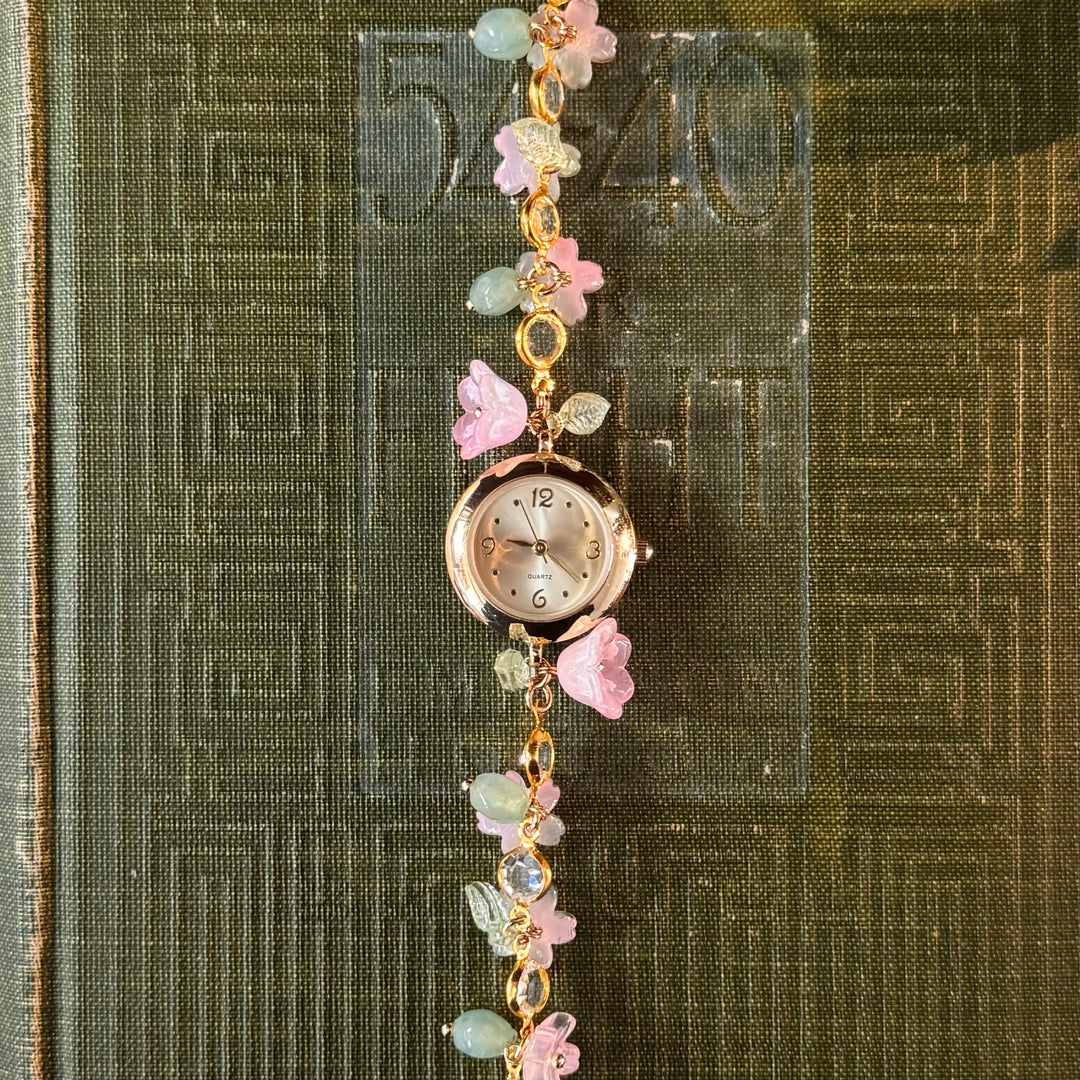 Handmade Gold Flower Charm Watch