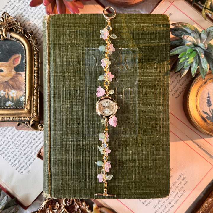 Handmade Gold Flower Charm Watch