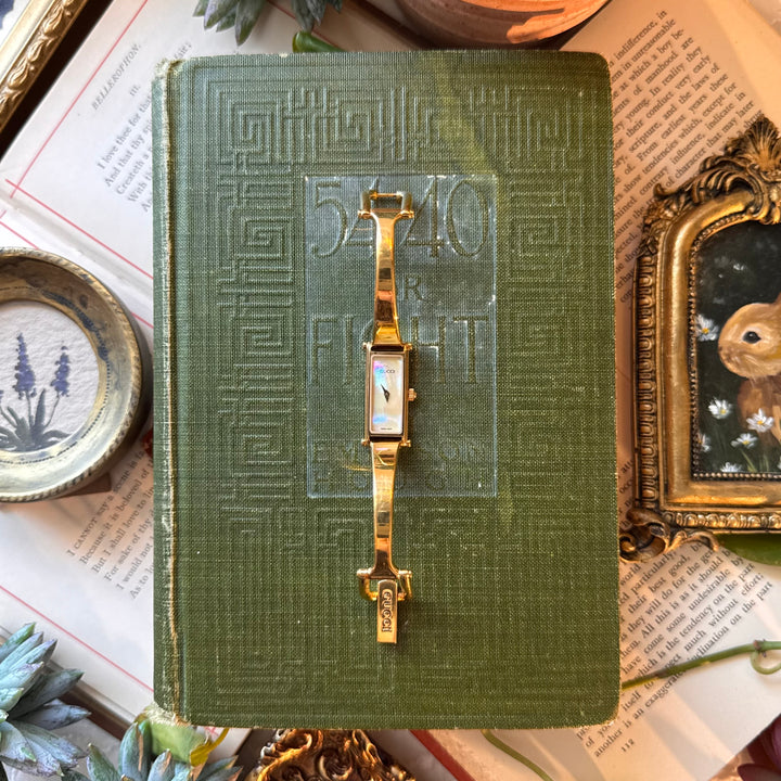 Genuine Gold Gucci Watch with Mother of Pearl Face