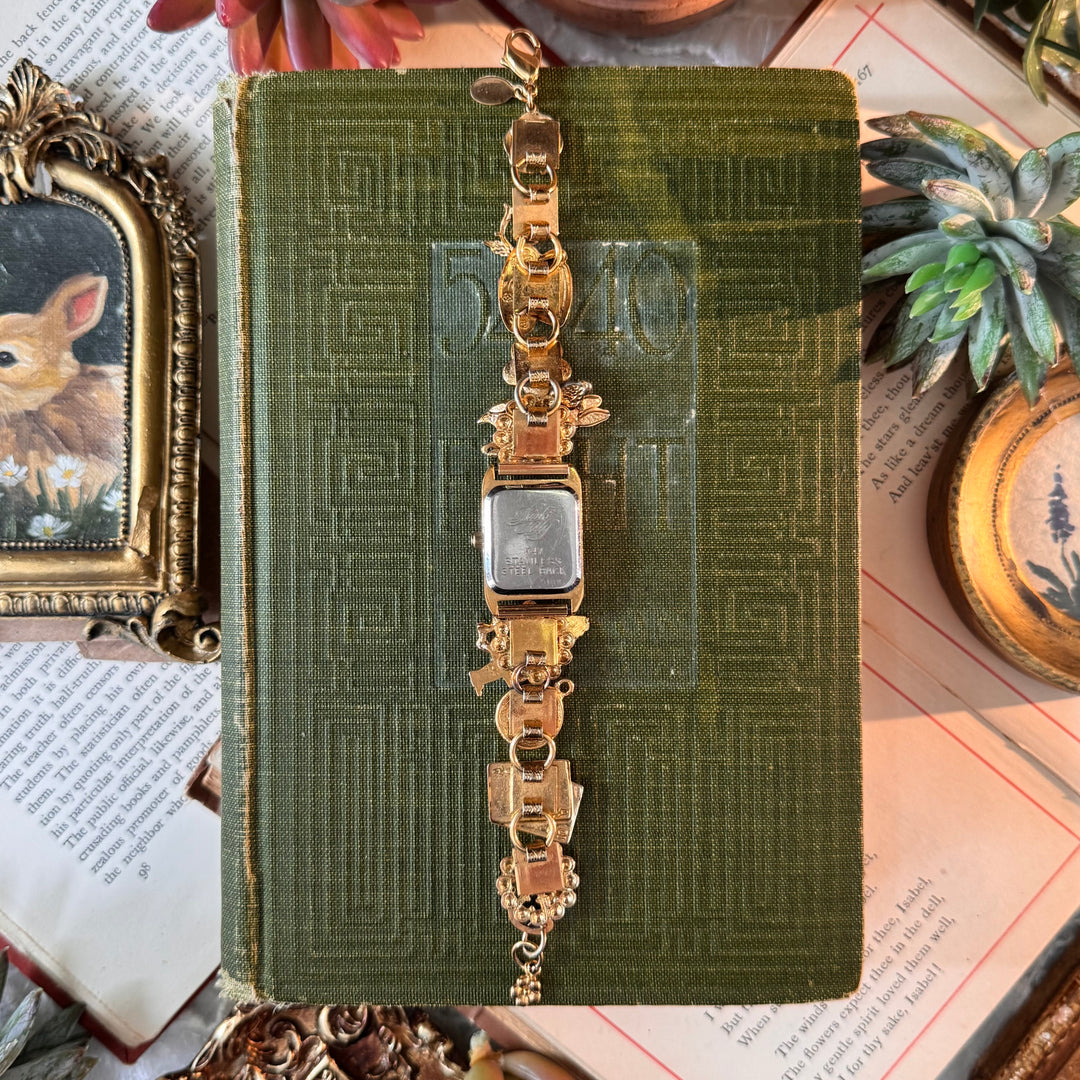 Extremely Rare Alice in Wonderland Kirks Folly Charm Watch