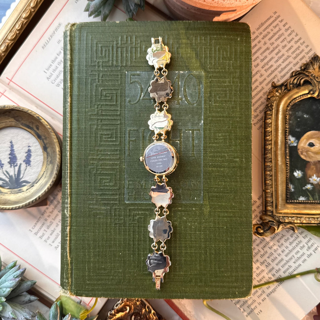 Gold Peekaboo Pansy Watch