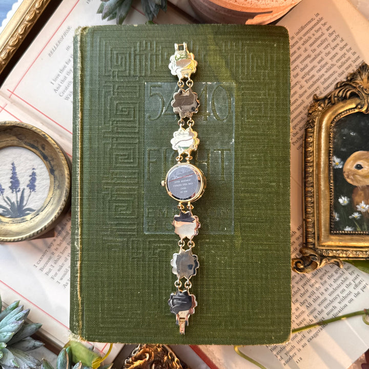 Gold Peekaboo Pansy Watch