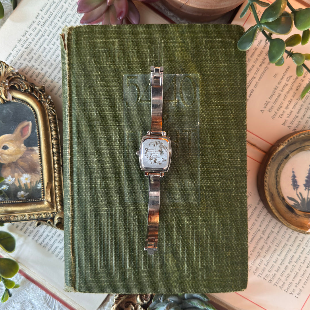 Silver Watch with Blue Face
