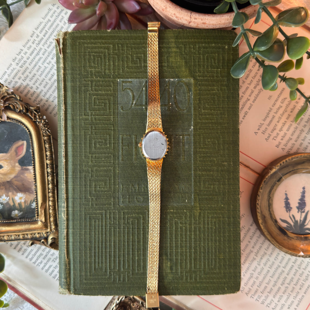 Gold Watch with Rhinestones