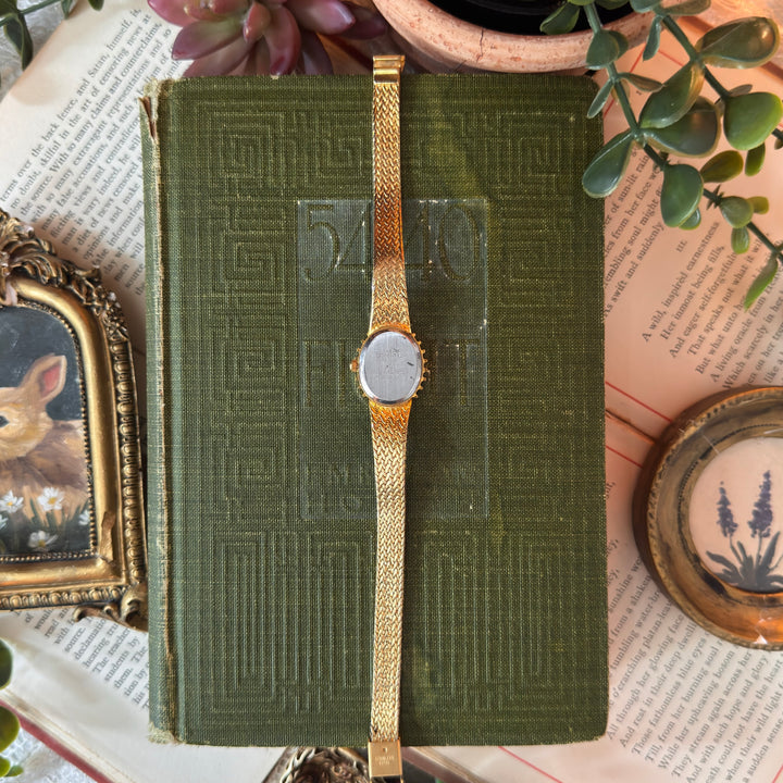 Gold Watch with Rhinestones