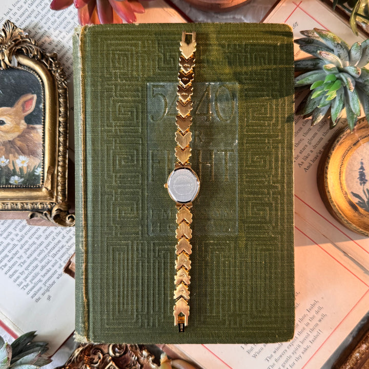 Gold Watch with Pearl Like Accents