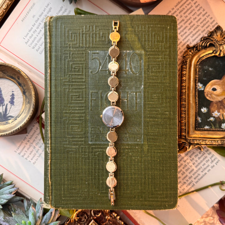 Gold Watch with Multicolored Stones