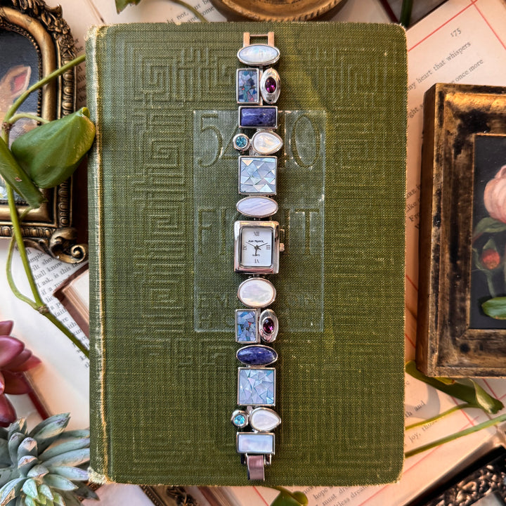 Silver Watch with Stones