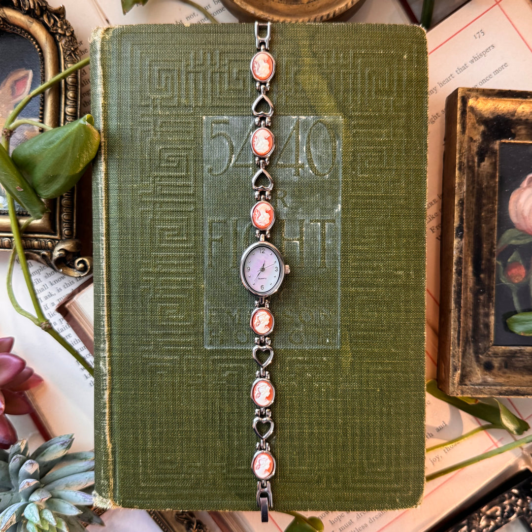 Silver Heart Cameo Watch