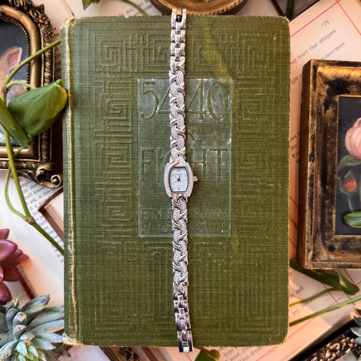 Silver Watch with Rhinestones