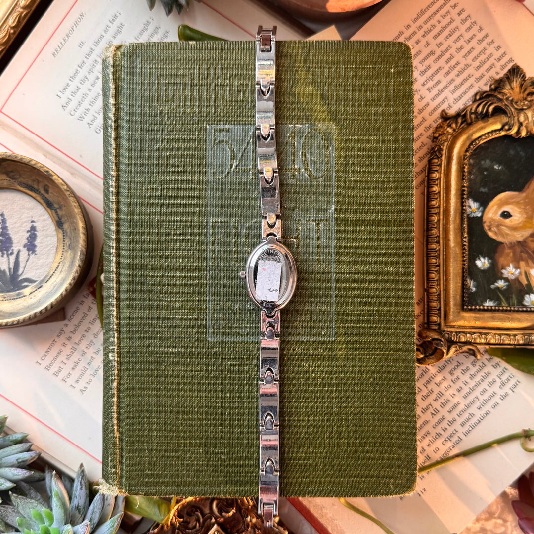 Silver Watch with Multicolored Rhinestones