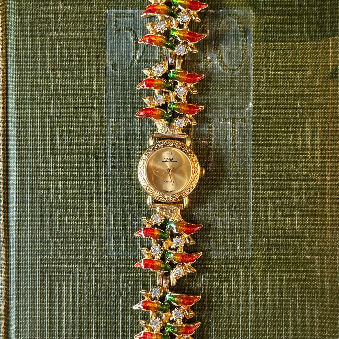 Gold Multicolored Leaf Watch