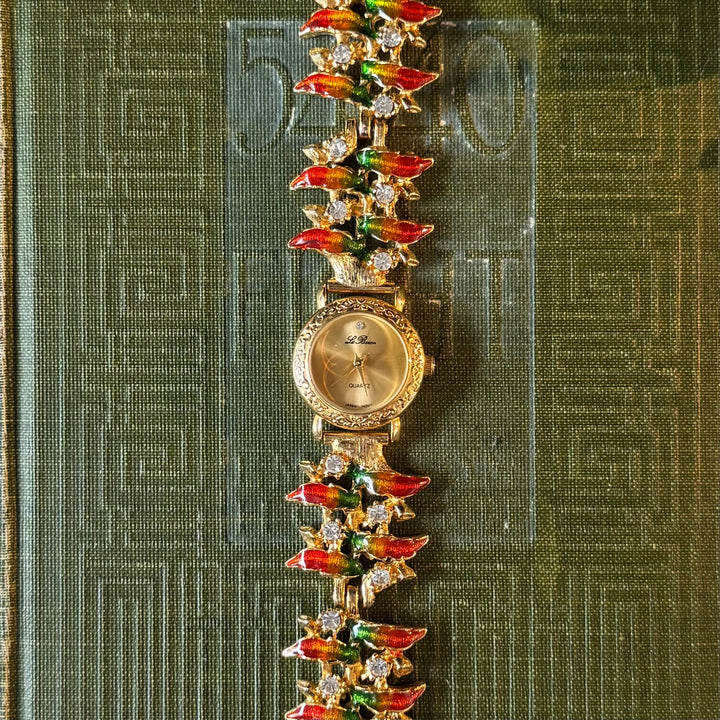 Gold Multicolored Leaf Watch