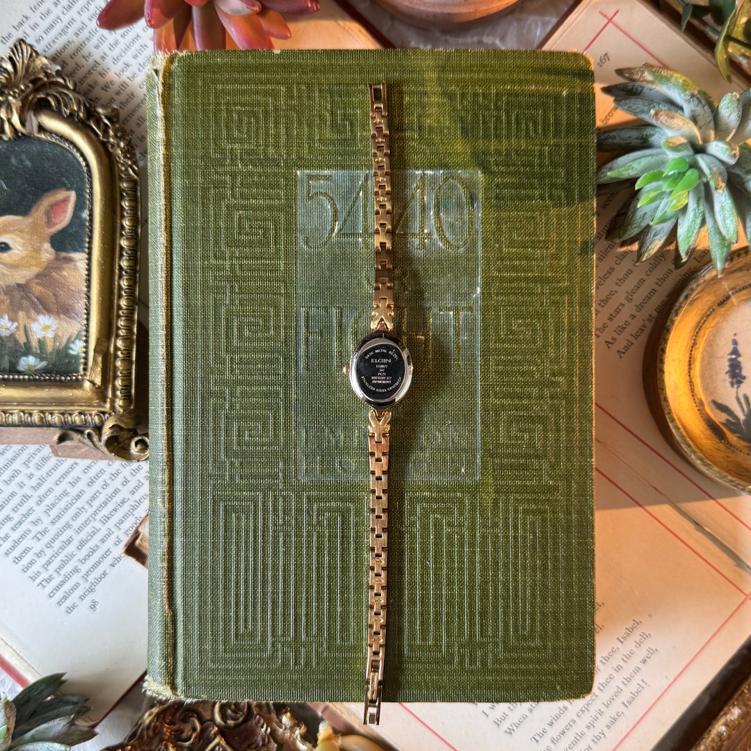 Two Tone Watch with Genuine Red Stones