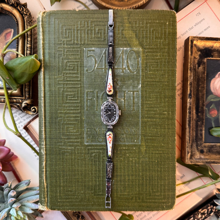 Silver Enamel Watch
