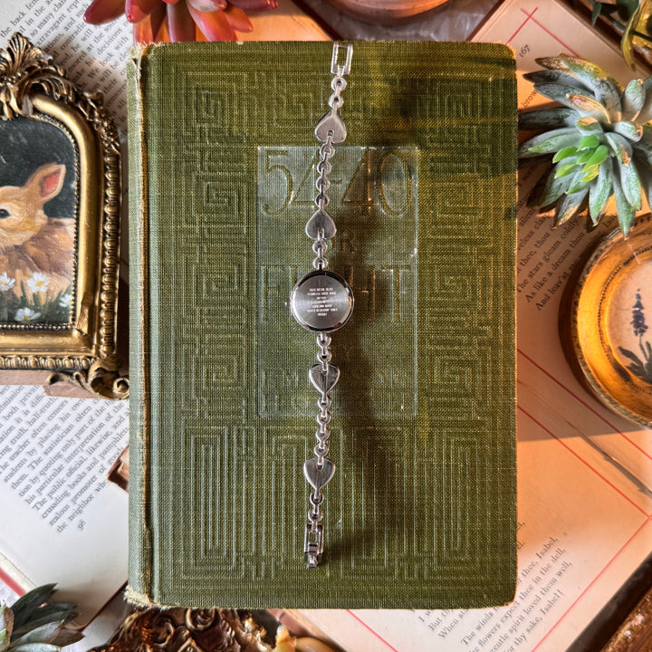 Silver Heart Rhinestones Watch