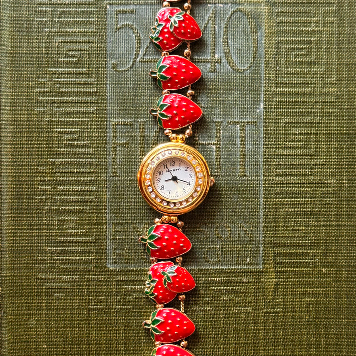 Gold Repurposed Strawberry Watch