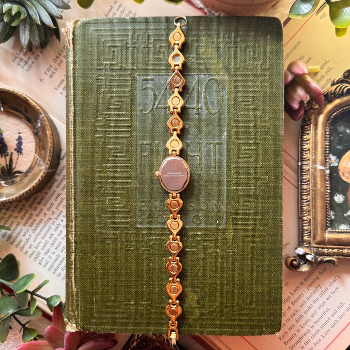 Gold Repurposed Green Heart Watch