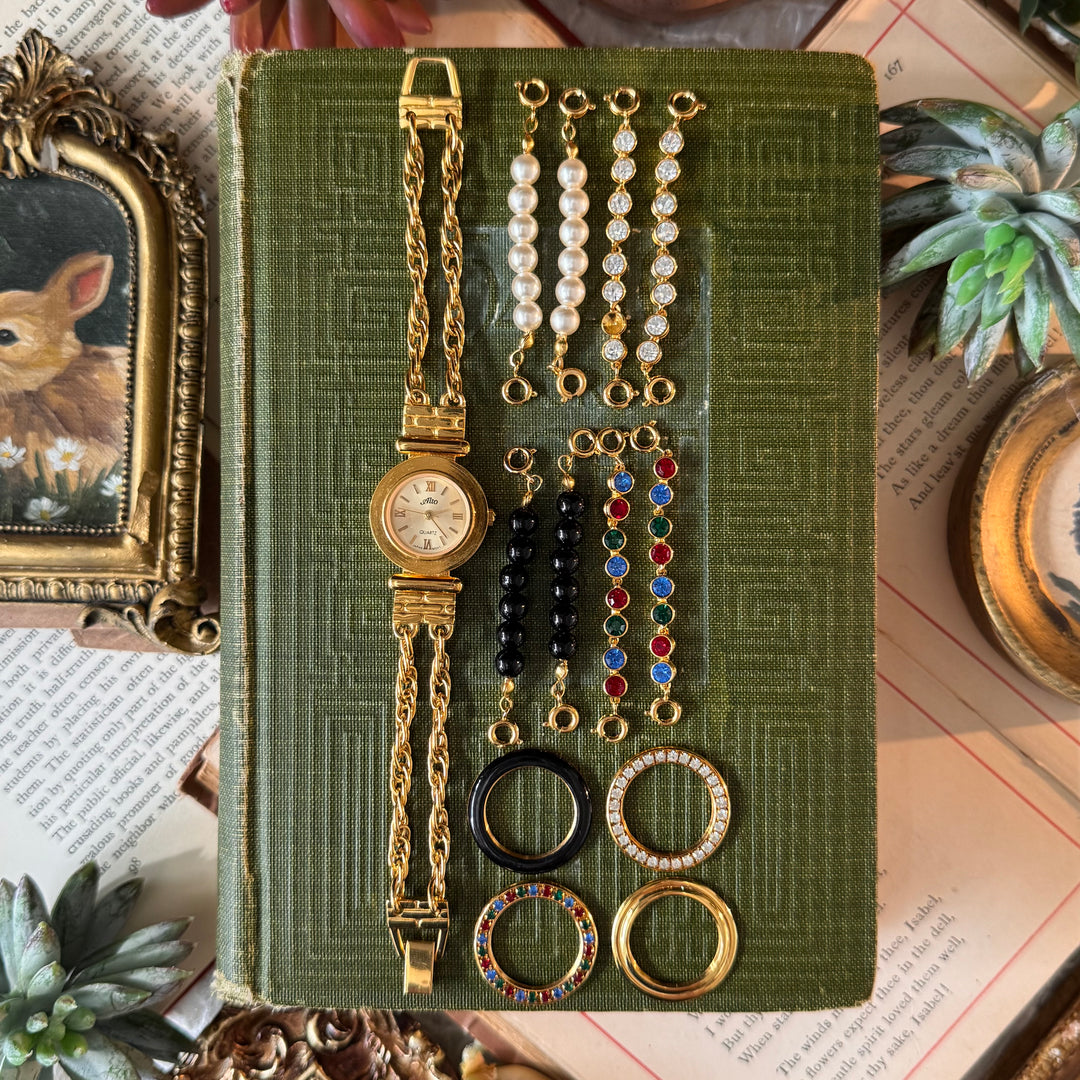Gold Interchangeable Bezel & Band Watch