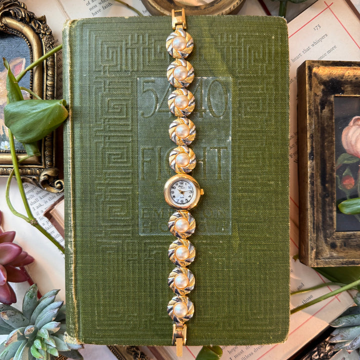 Two Tone Pearl Watch