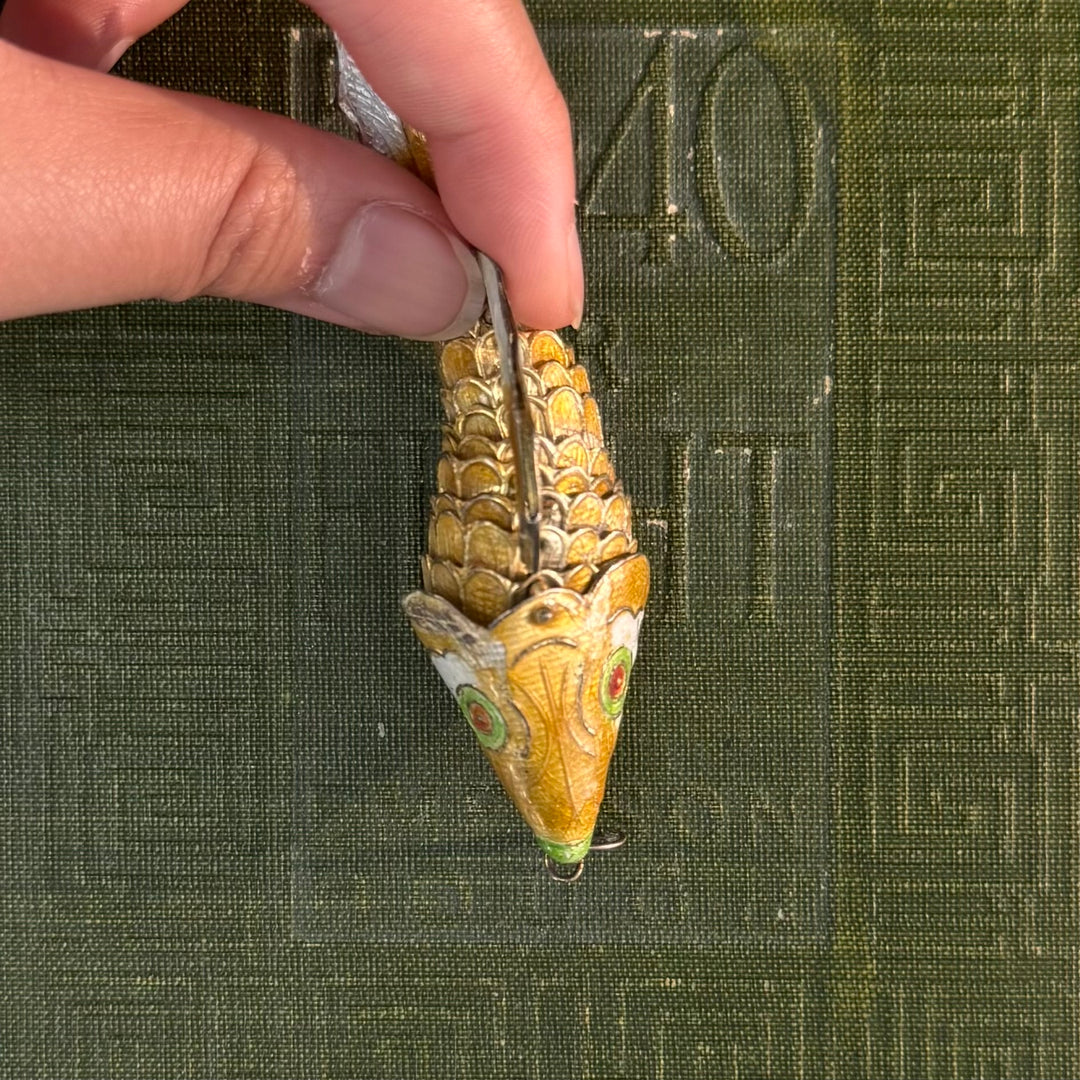 Gold Cloisonne Pendant