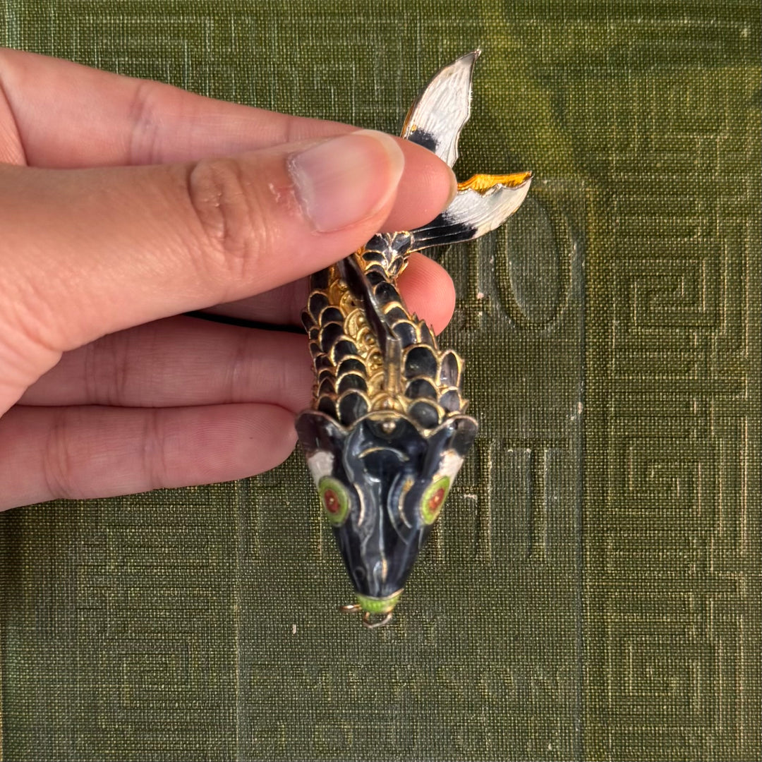 Gold Cloisonne Pendant
