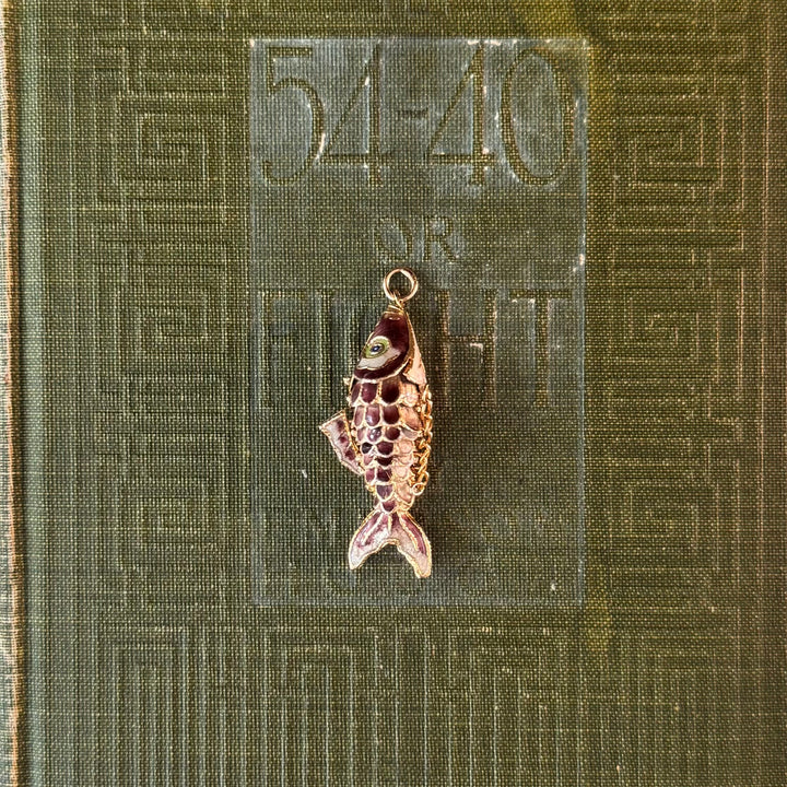 Gold Cloisonné Fish Pendants