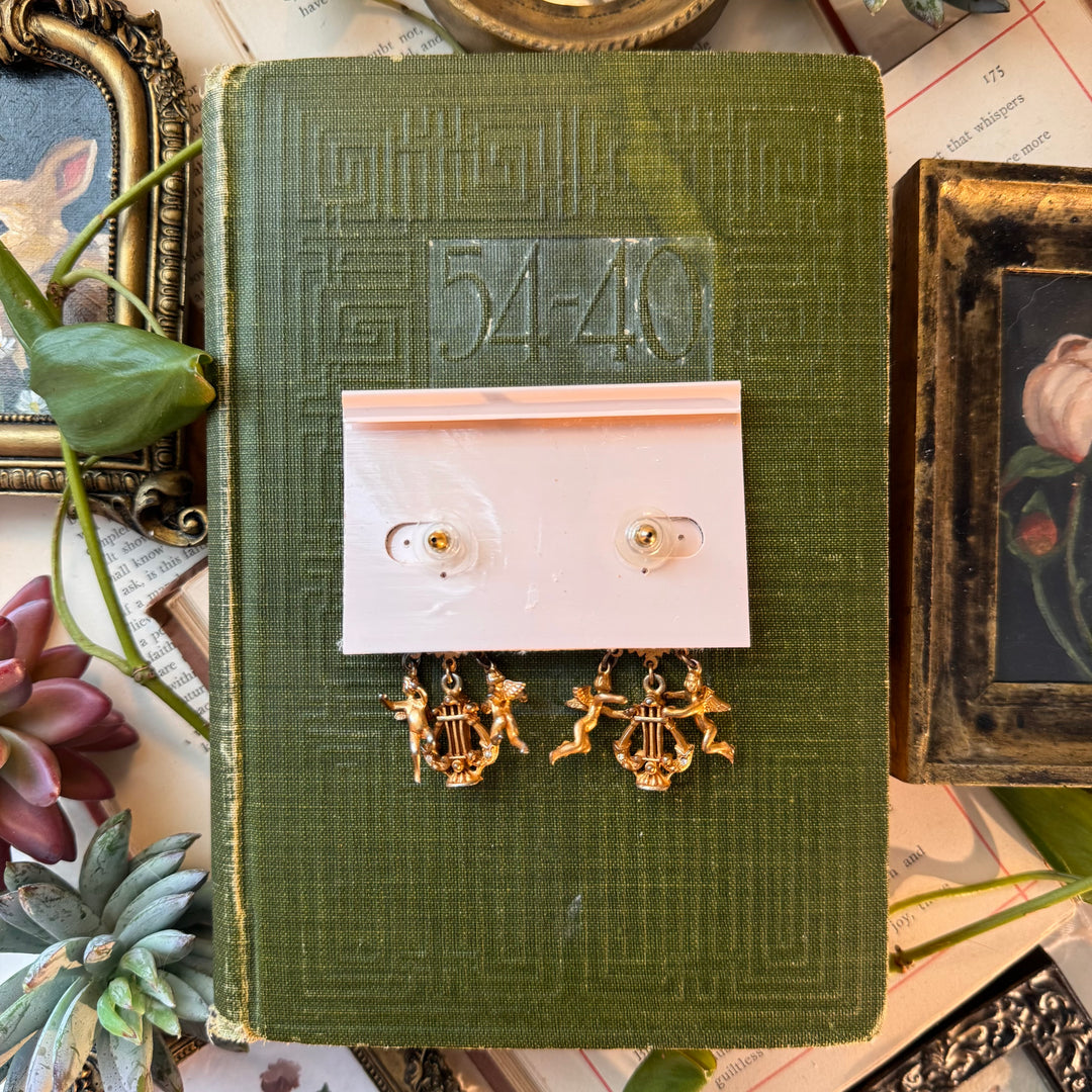 Gold Kirks Folly Cherub Earrings