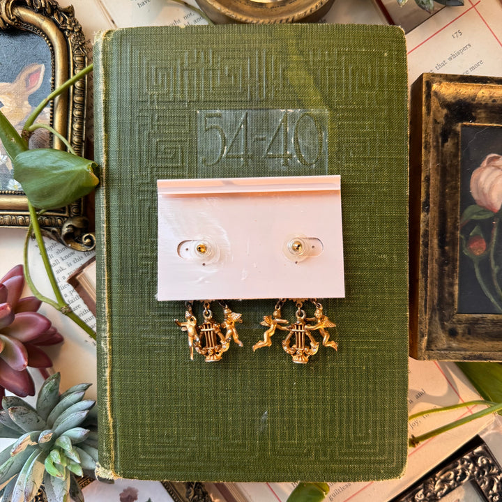 Gold Kirks Folly Cherub Earrings