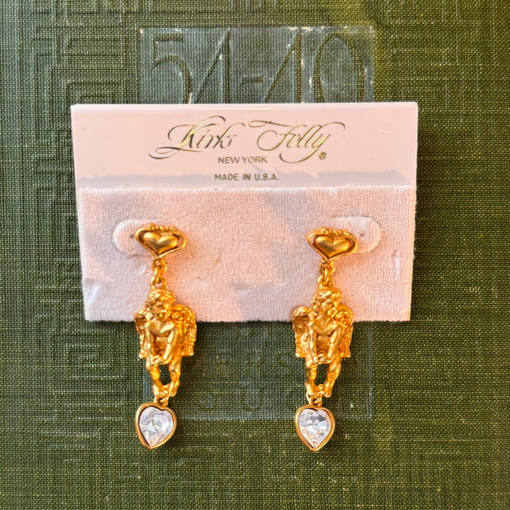 Gold Kirks Folly Cherub Earrings
