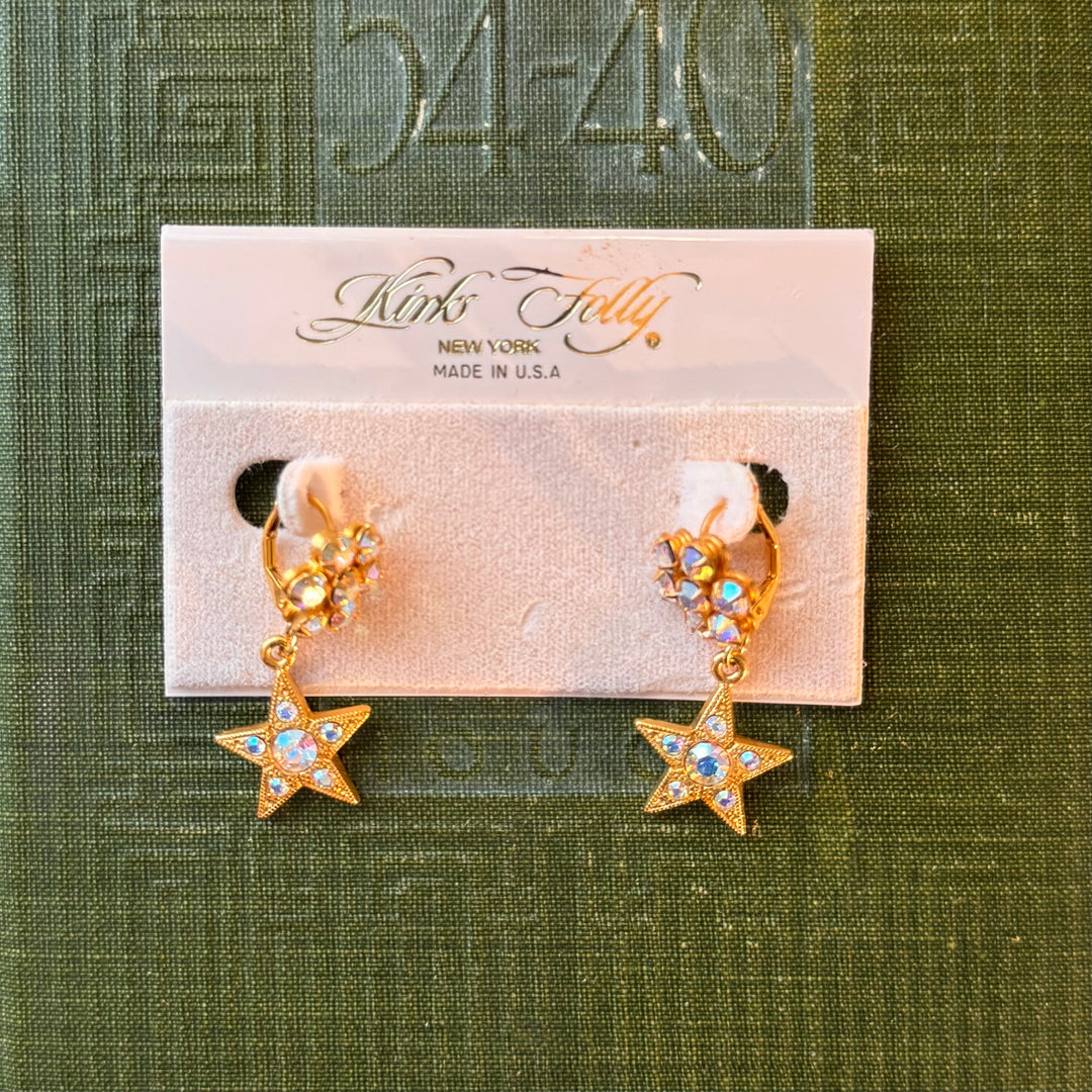 Gold Kirks Folly Flower & Star Earrings