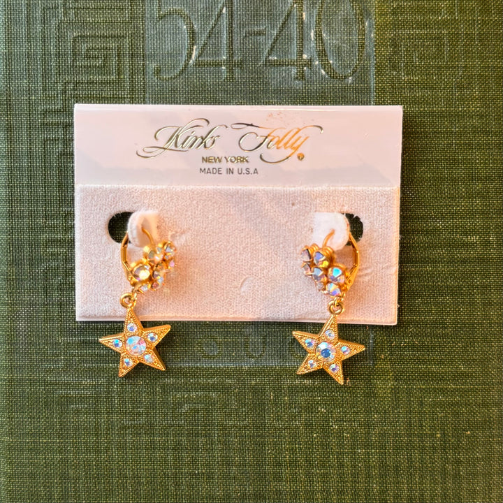 Gold Kirks Folly Flower & Star Earrings