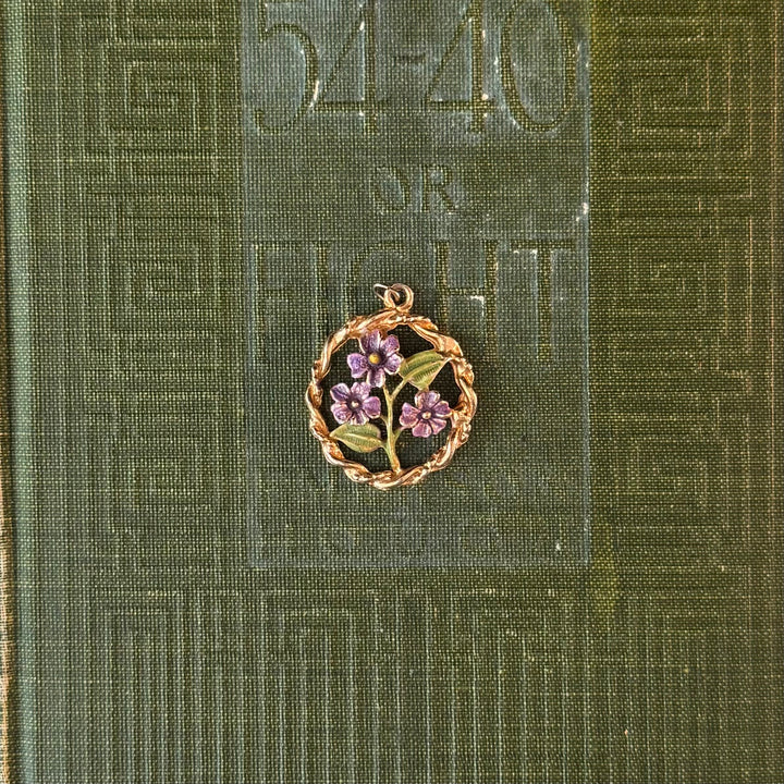 Gold Floral Enamel Pendants