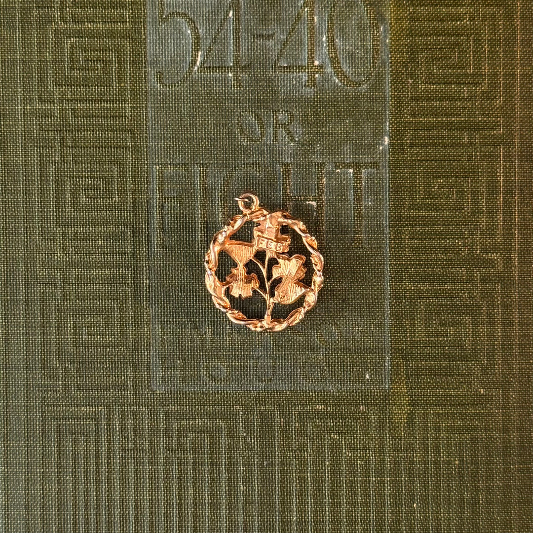 Gold Floral Enamel Pendants