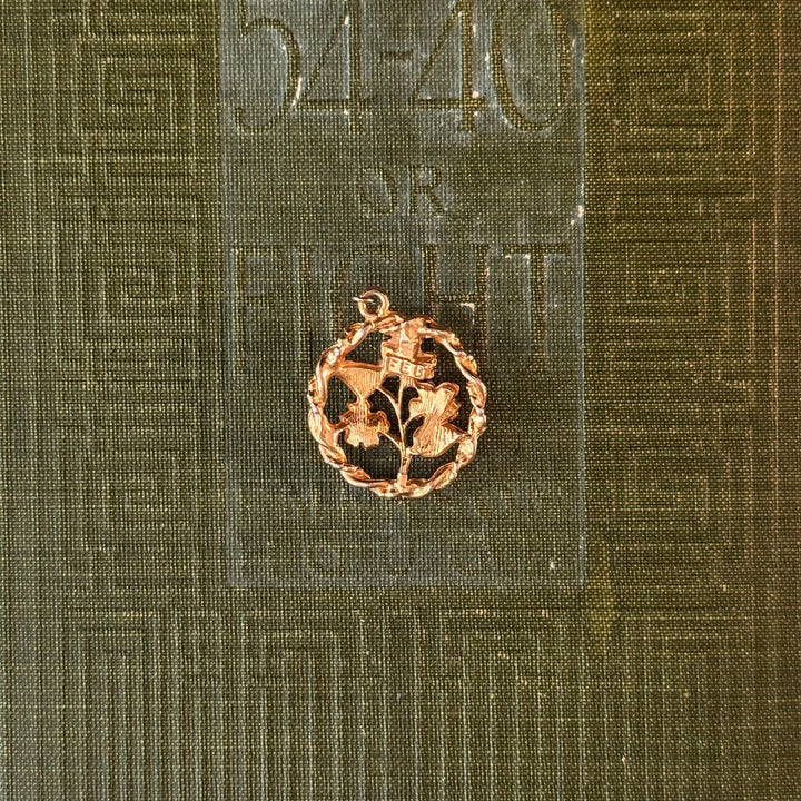 Gold Floral Enamel Pendants