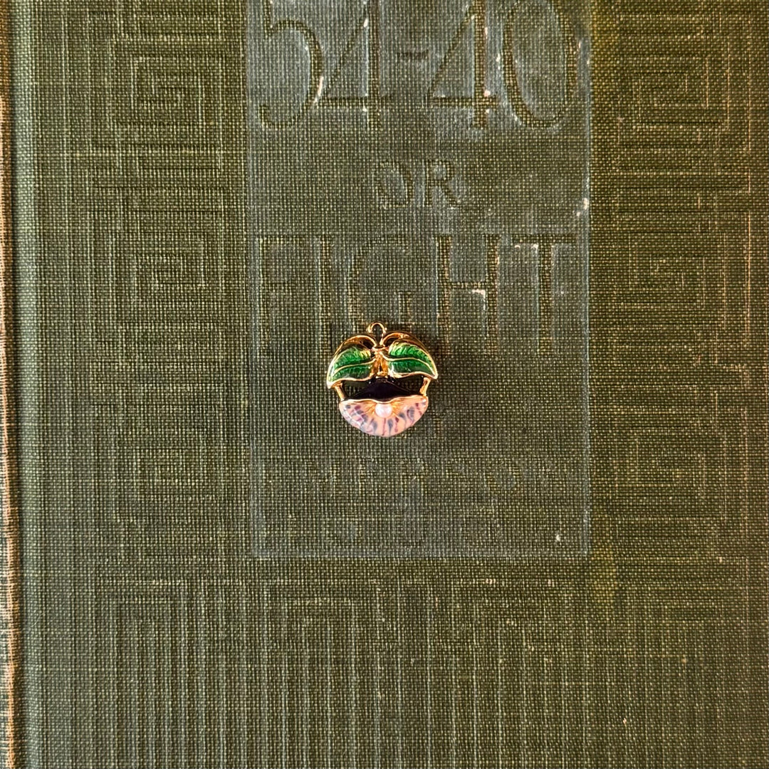 Gold Floral Enamel Pendants