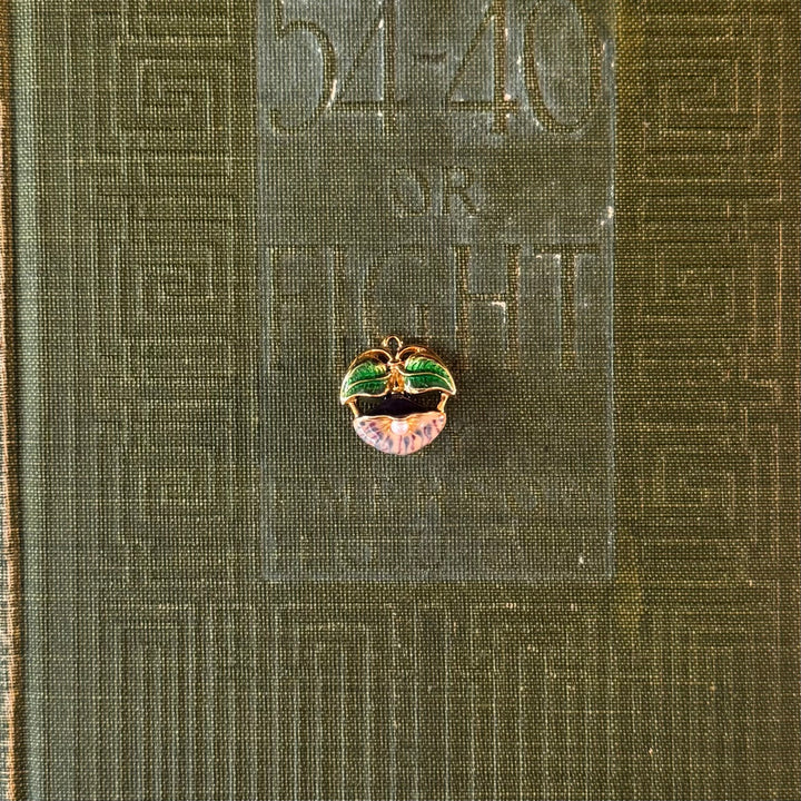 Gold Floral Enamel Pendants