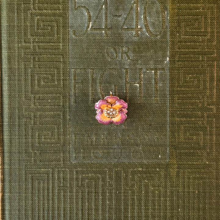 Gold Floral Enamel Pendants