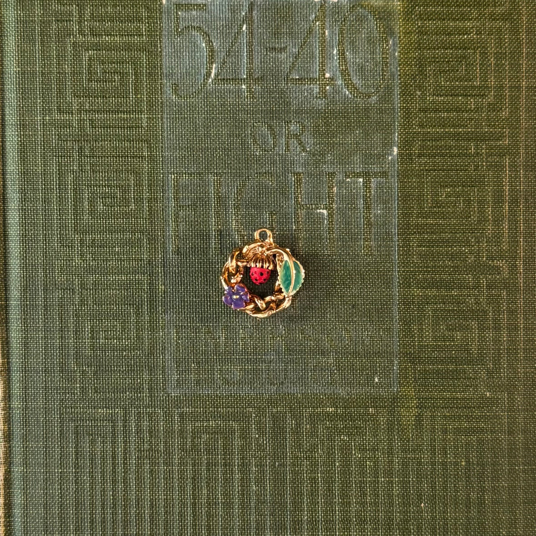 Gold Floral Enamel Pendants