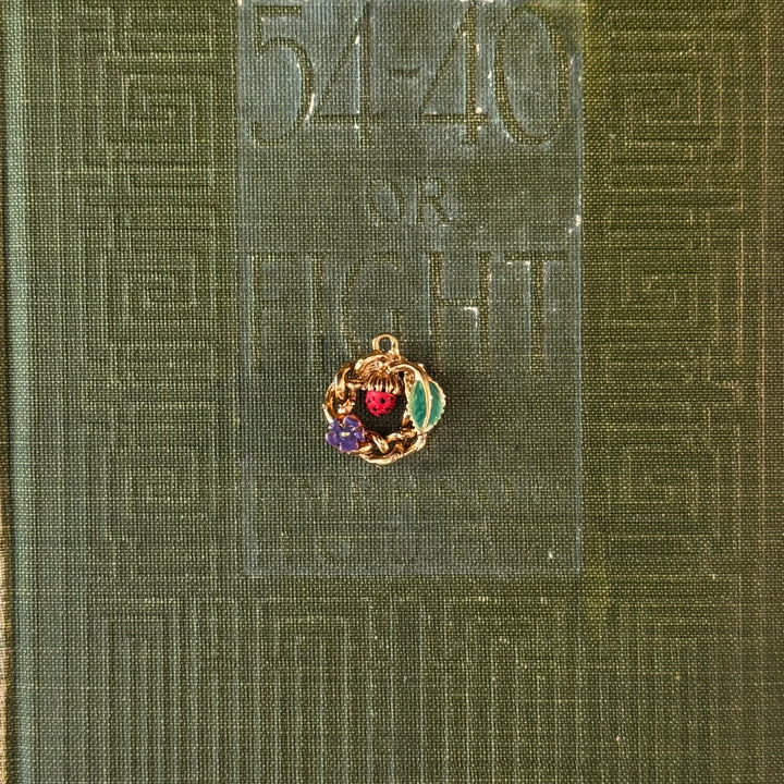 Gold Floral Enamel Pendants