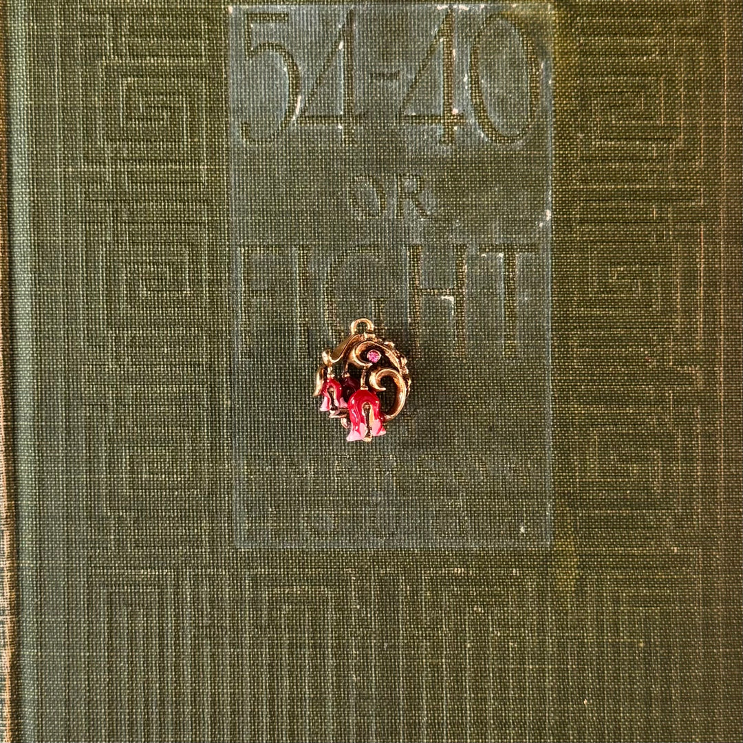 Gold Floral Enamel Pendants