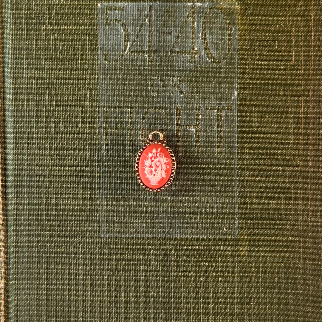 Gold Floral Enamel Pendants
