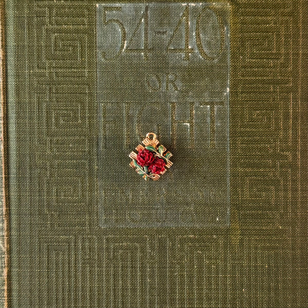 Gold Floral Enamel Pendants